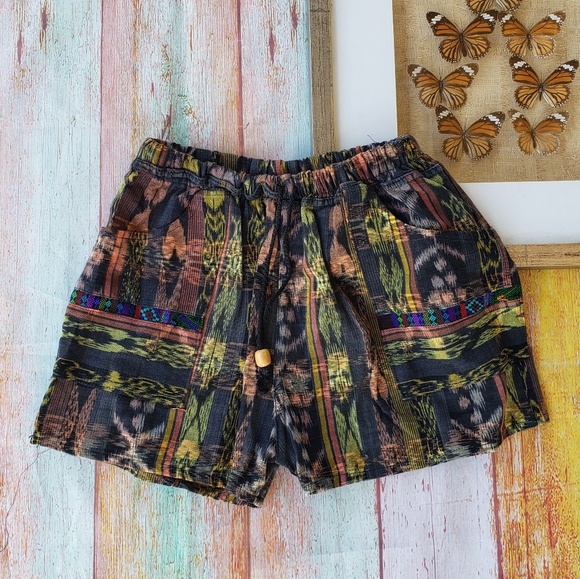 Conoz Pants - Conoz Handwoven Embroidered Boho Festival Shorts S